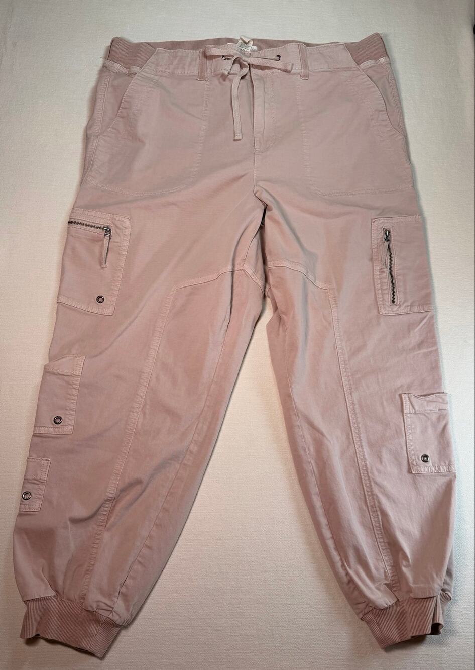 Torrid FESTI Cargo Jogger Pants Women 16R Blush Pink Utility Multi Pocket